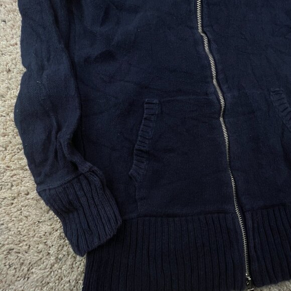 Lauren Ralph Lauren Women’s Sweater Medium Blue Full Zip Cotton Turtleneck Knit - Picture 8 of 16